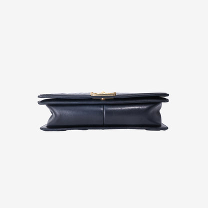 Chanel Boy Bag in Black Quilted Lambskin Leather with Gold Hardware