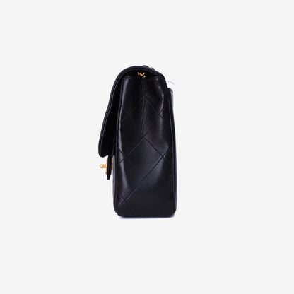 Chanel Classic Flap Medium Vintage in Black Lambskin Leather with Gold Hardware