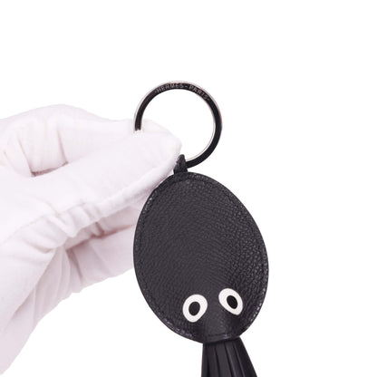 Hermès Poulpe Key Ring in Noir and Blanc Epsom Calfskin and Milo Lambskin