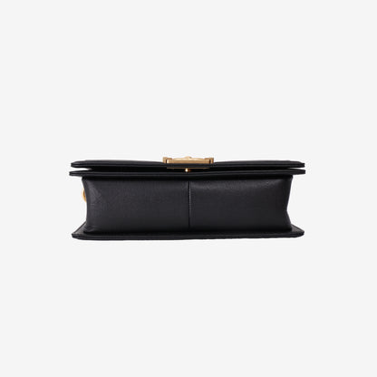 Chanel Boy Flap Bag in Black Caviar Leather with Gold Hardware