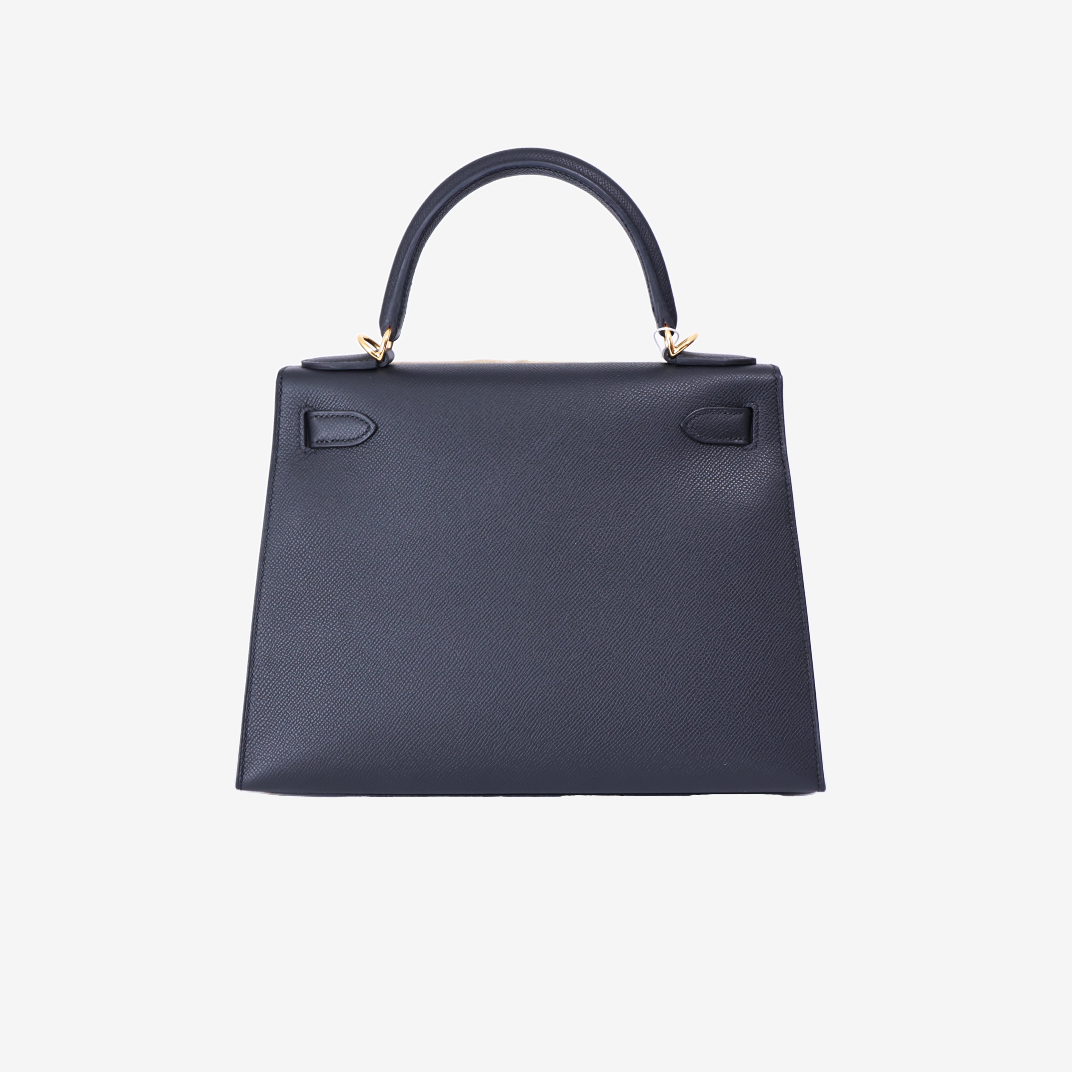 Hermès Kelly 28 in Noir Epsom Leather with Gold Hardware back view
