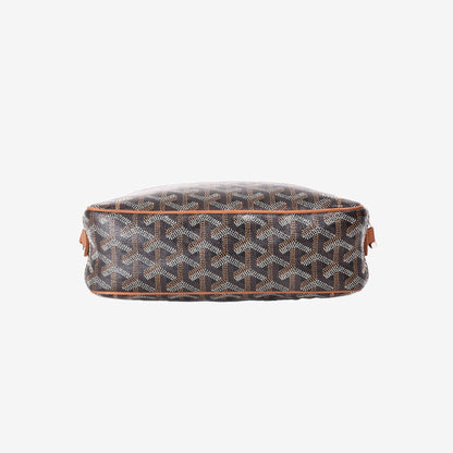 Goyard Cap-Vert PM Bag in Brown Goyardine Canvas with Silver Hardware