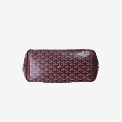 Goyard Saint Louis PM Tote in Burgundy Goyardine Canvas with Silver Hardware
