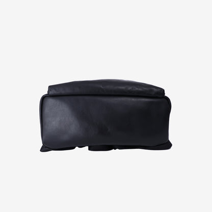 Fendi Monster Rucksack Backpack in Black Calfskin Leather/Crocodile Leather with Silver Hardware