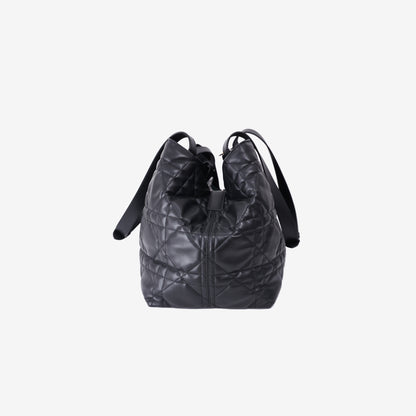 Dior Large Toujours Bag in Black Calfskin Leather with Gold Hardware