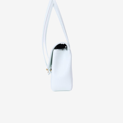 Chanel 26P Preppy Flap Small in Light Blue Calfskin Leather with Gold Hardware side view