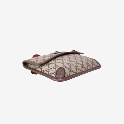 Gucci Neo Vintage Flap Belt Bag in Brown GG Coated Canvas