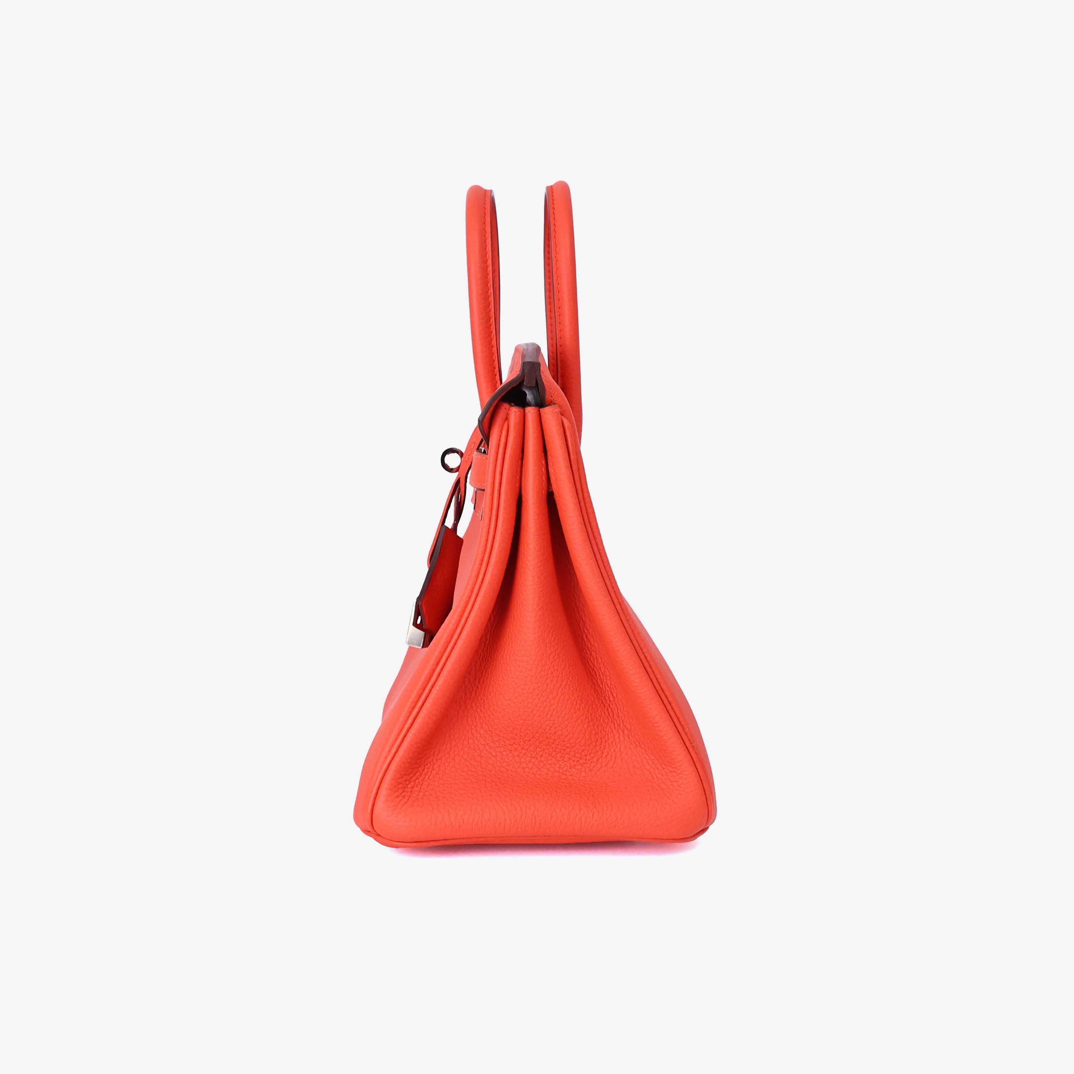 Hermès Birkin 25 in Rouge Togo Leather with Palladium Hardware side view