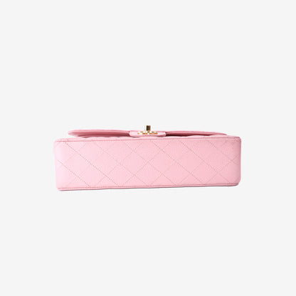 Chanel Classic Medium Flap Bag in Pink Caviar Leather with Gold Hardware