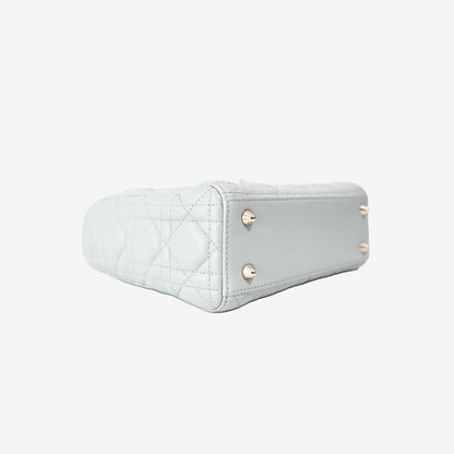Lady Dior Bag in Light Green Lambskin Leather with Gold Hardware