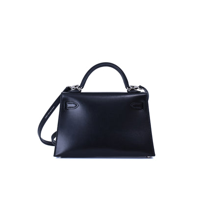 Hermès Mini Kelly 20 in Noir Box Calfskin Leather with Palladium Hardware  (Contact to Enquire)