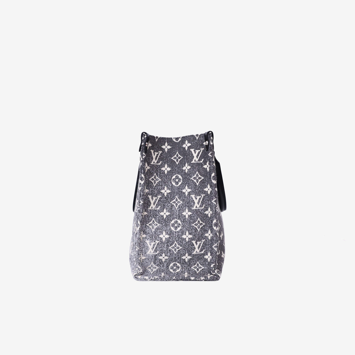Louis Vuitton OnTheGo MM Tote Bag in Black Monogram Jacquard Denim side view