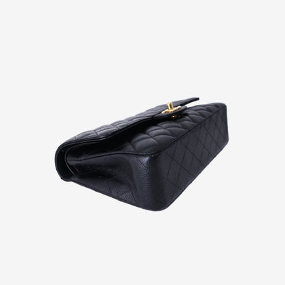 Chanel Medium Classic Double Flap Bag in Black Lambskin Leather with Gold Hardware