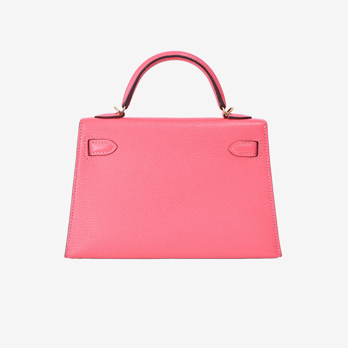 Hermès Mini Kelly 20 in Rose Lipstick Chevre Leather with Gold Hardware back view