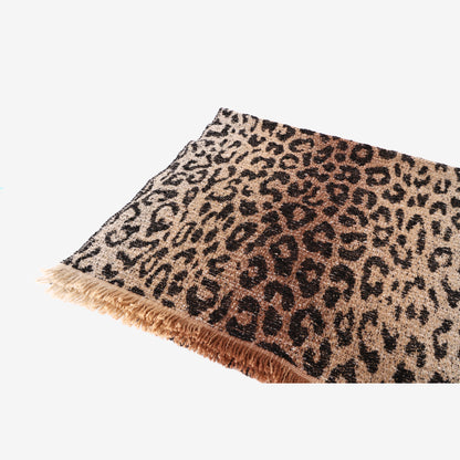 Chanel Leopard Print Wool Stole Scarf