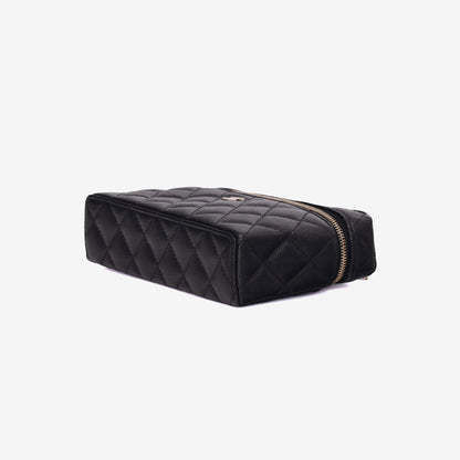 Chanel LP Vanity Case with Chain Small CC Logo in Black Caviar Leather with Gold Hardware (Contact to Enquire)
