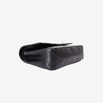 Chanel Medium Classic Double Flap Bag in Black Caviar Leather with Silver Hardware
