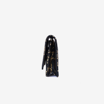 Chanel 2.55 Wallet on Chain in Black Calfskin Leather with Gold Hardware side view