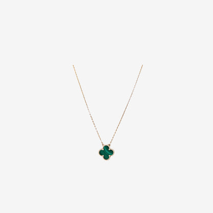 Van Cleef & Arpels Vintage Alhambra Pendant in Yellow Gold & Green Malachite