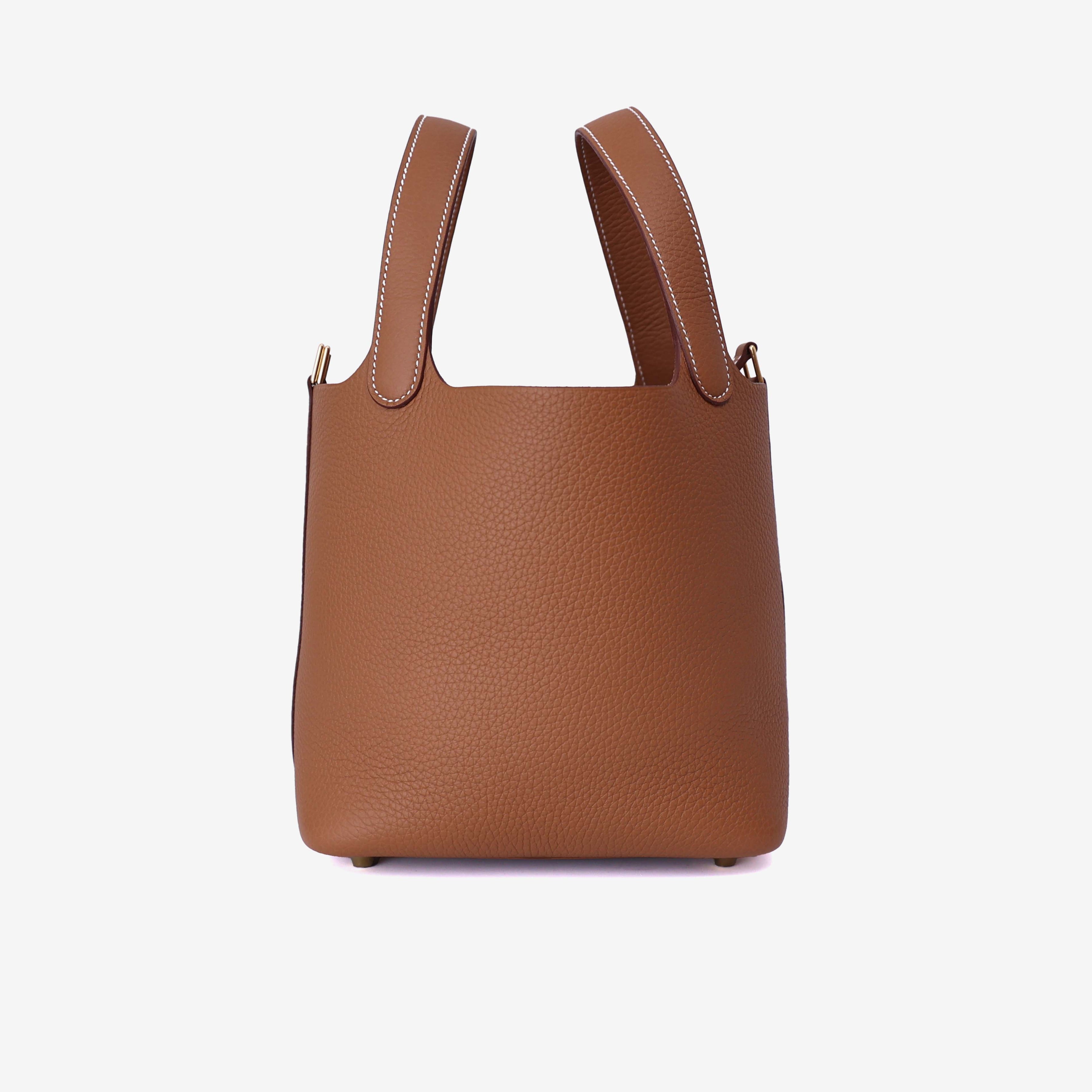  Hermès Picotin 18 in Gold Clemence Leather with Gold Hardware side view
