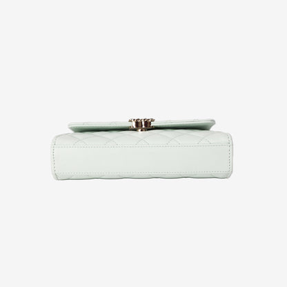 Chanel 25S Kelly Bag in Mint Green Caviar Leather with Gold Hardware