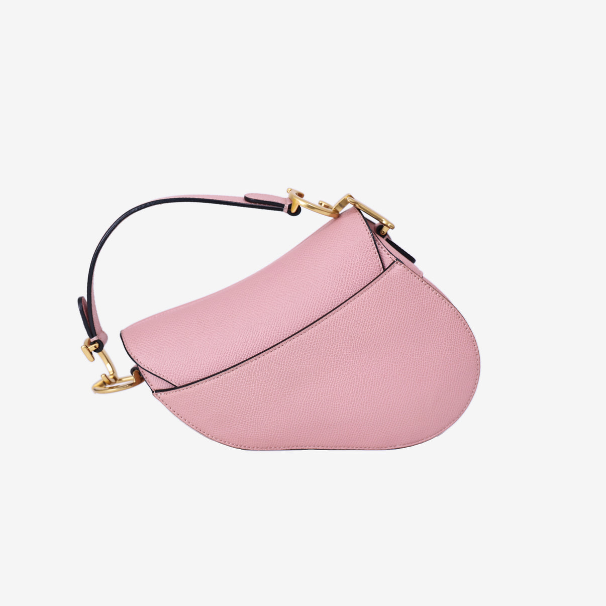 Dior Saddle Mini in Pink Calfskin Leather with Gold Hardware back view