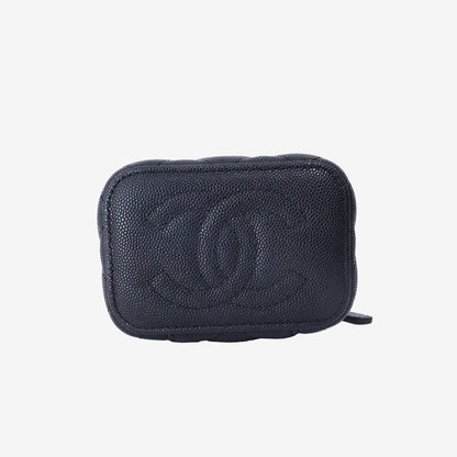 Chanel Classic Vanity Box in Black Caviar Leather with Gold Hardware