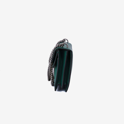 Gucci Dionysus Small Shoulder Bag in Green Grained Calfskin Leather with Silver Hardware side view