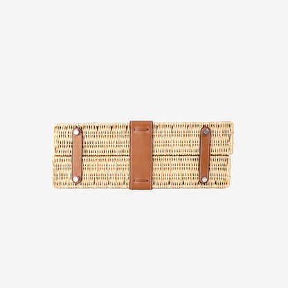 Hermès Kelly Picnic 35 in Osier Wicker and Fauve Barenia Leather with Palladium Hardware