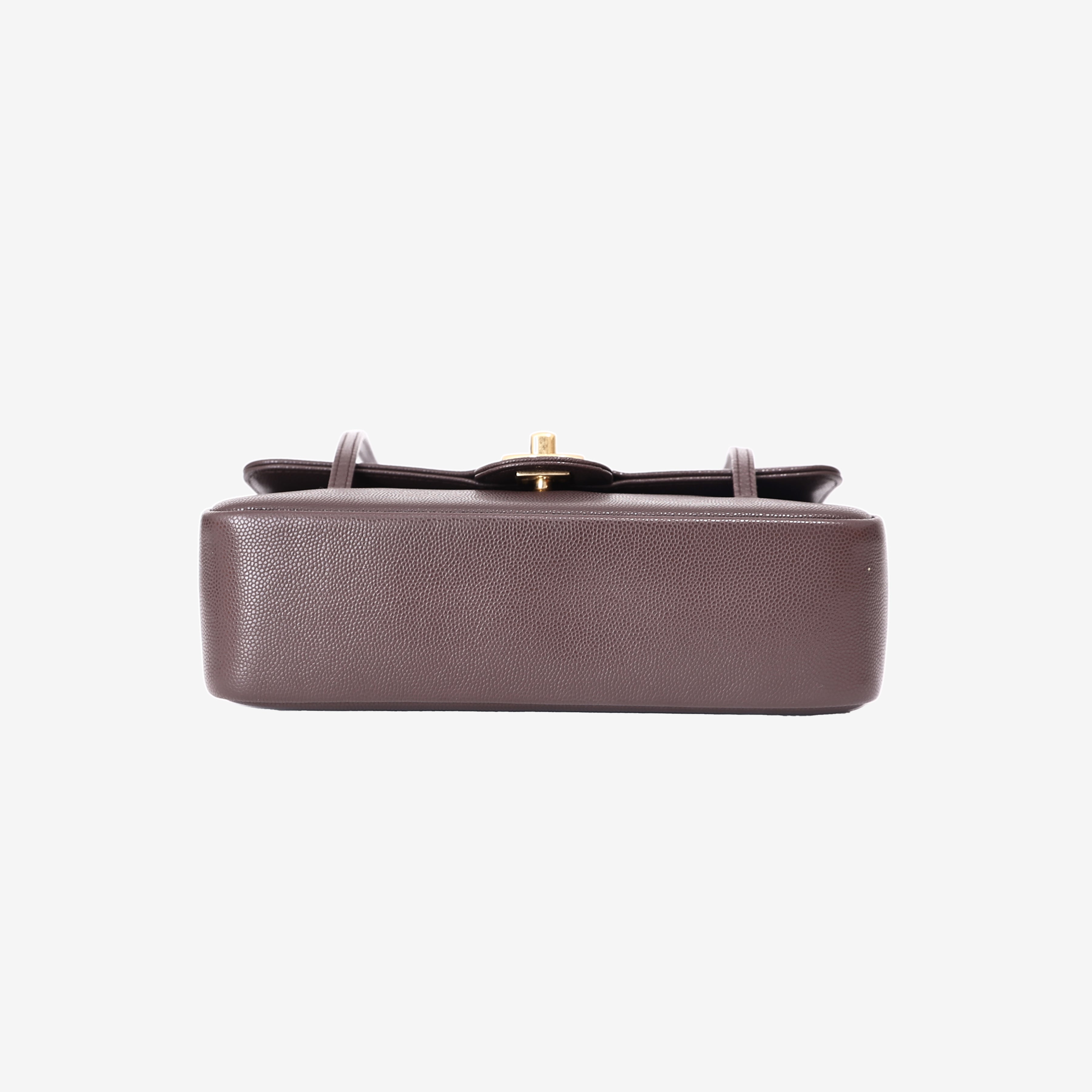 Chanel Preppy Coco Small in Dark Brown Calfskin Leather with Gold Hardware bottom view