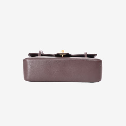 Chanel Preppy Coco Small in Dark Brown Calfskin Leather with Gold Hardware bottom view