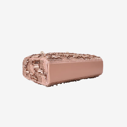 Christian Dior Lady D-Joy Bag in Pink Metallic Sequins with Gold Hardware