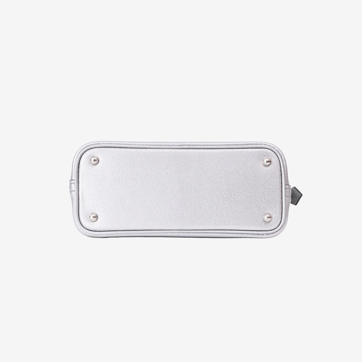 Hermès Mini Bolide in Chamkilight Argent Chevre Leather with Palladium Hardware bottom view