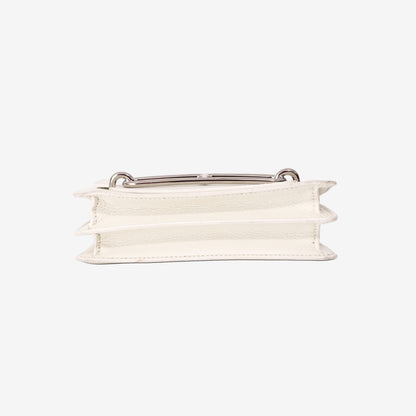 Hermès Roulis Mini Bag in White Evercolor Leather with Palladium Hardware