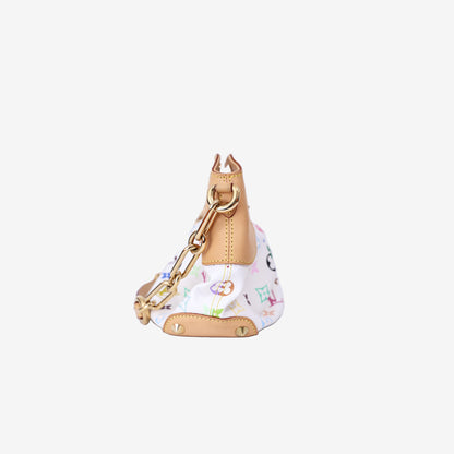 Louis Vuitton Judy Bag in White Monogram Canvas with Gold Hardware side view