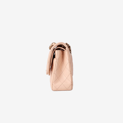 Chanel Medium Classic Double Flap Bag in Light Beige Caviar with Gold Hardware