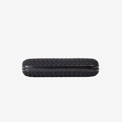 Bottega Veneta Woven Silk Stretch Knot Clutch in Black