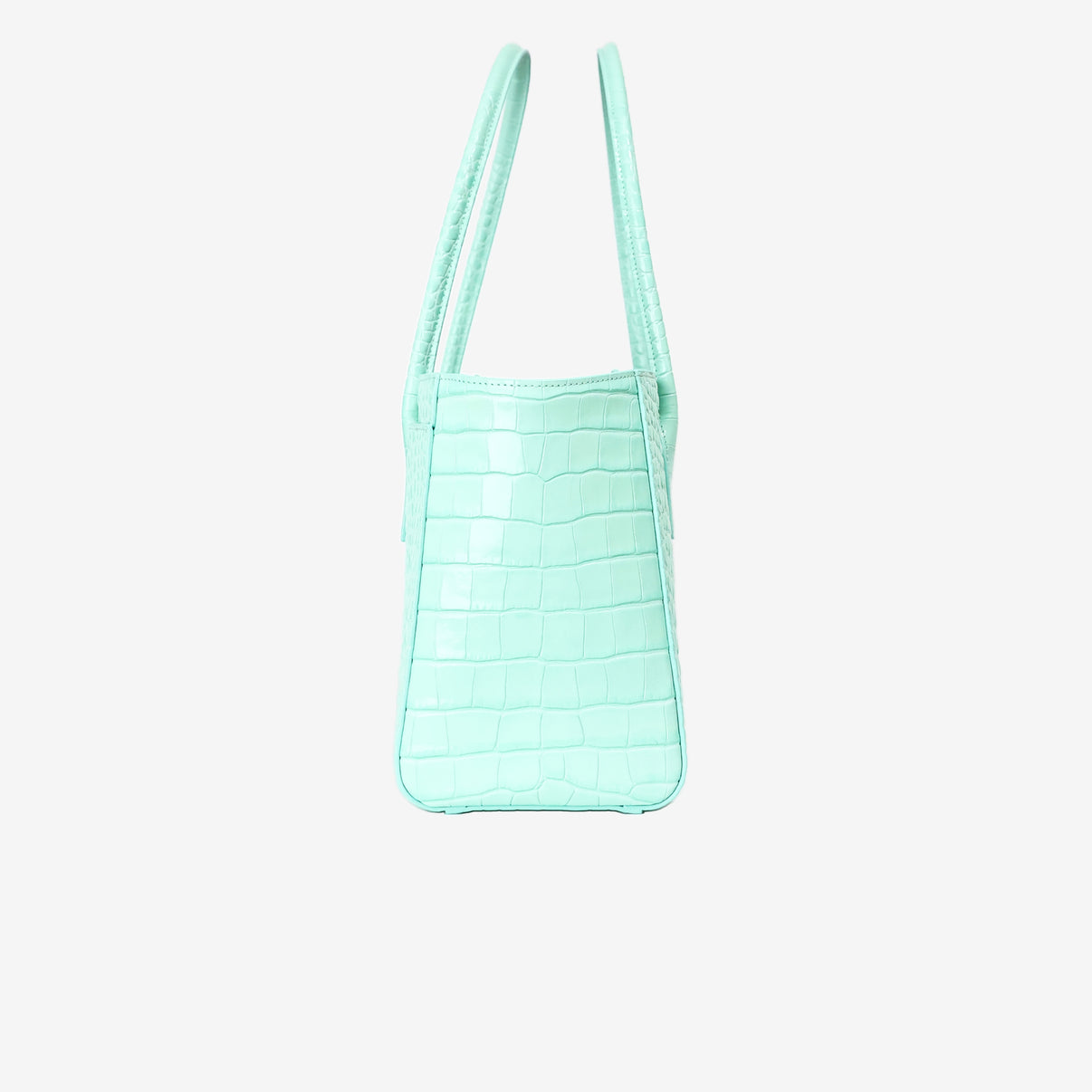 Chanel 26S Shopping Bag in Green Crocodile Embossed Calfskin Leather with Gold Hardware side view