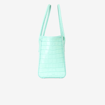 Chanel 26S Shopping Bag in Green Crocodile Embossed Calfskin Leather with Gold Hardware side view