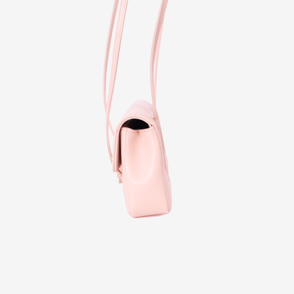 Chanel 26P Preppy Flap Mini Bag in Light Pink Calfskin Leather with Gold Hardware side view