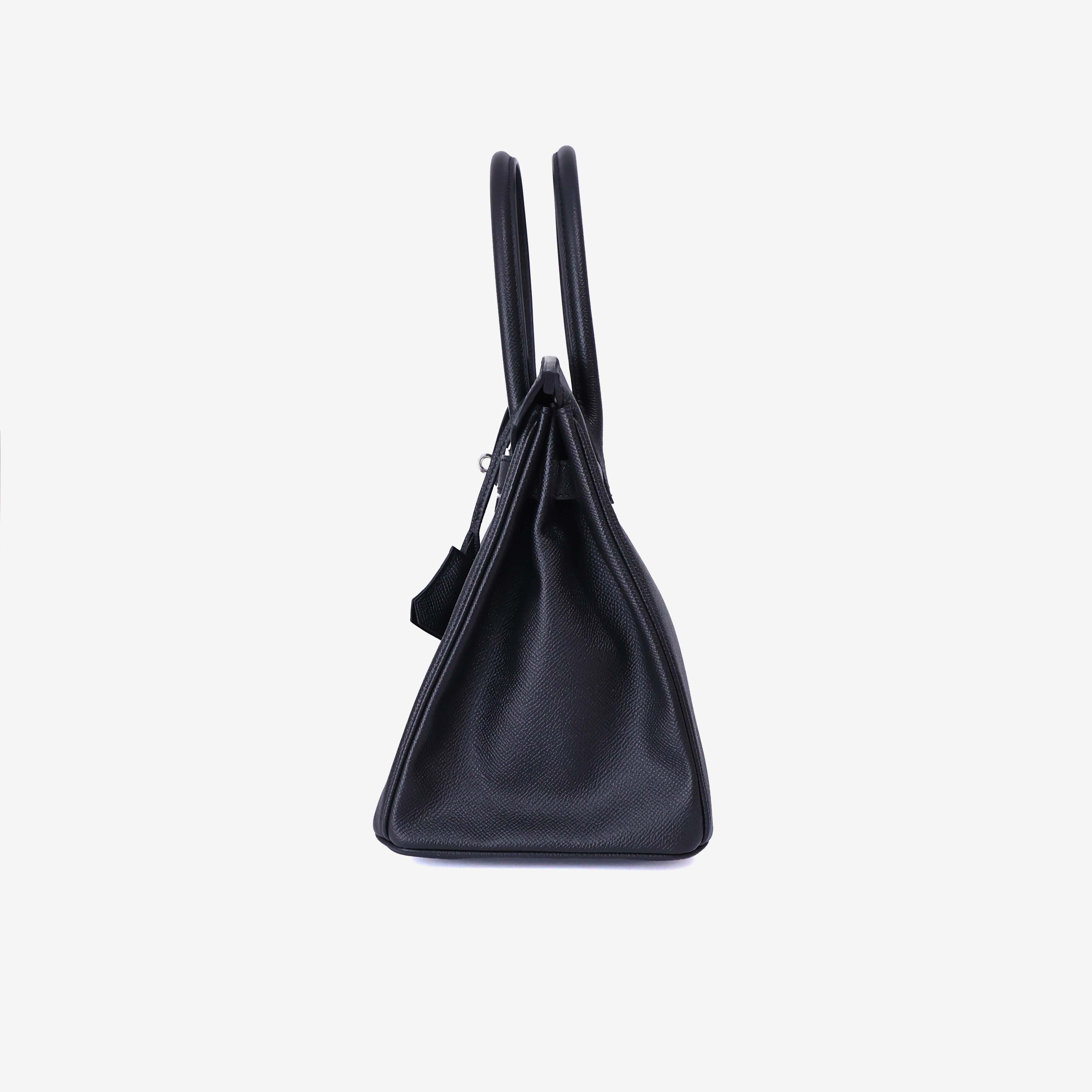 Hermès Birkin 30 in Noir Epsom Leather with Palladium Hardware side view
