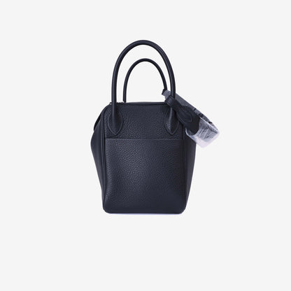 Hermès Lindy 30 in Noir Clemence Leather with Palladium Hardware side view