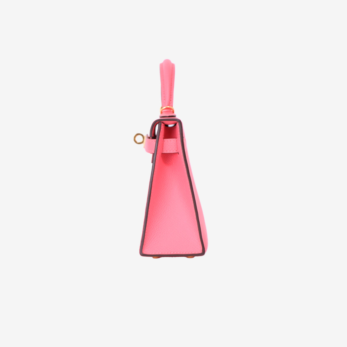 Hermès Mini Kelly 20 in Rose Azalée Epsom Leather with Gold Hardware side view