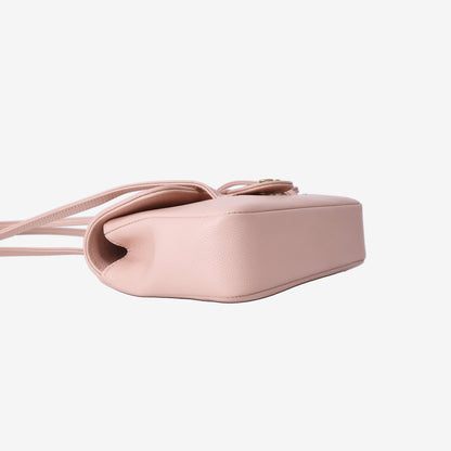 Chanel Preppy Mini Flap Bag by Matthieu Blazy in Pink Caviar Leather with Gold Hardware