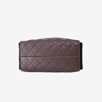 Chanel 25 Hobo Bag Small in Brown Caviar Leather with Gold Hardware
