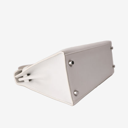 Hermès Kelly 28 in White Epsom Leather with Palladium-Plated Hardware