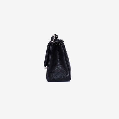 Chanel Classic Flap Mini Square in Black Grained Calfskin with Silver Hardware (Contact to Enquire)