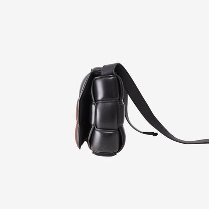 Bottega Veneta Padded Cassette Bag in Black Lambskin Leather with Silver Hardware