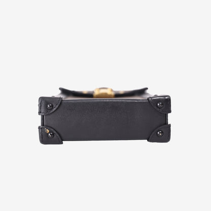 Louis Vuitton Monogram Vertical Trunk Pochette in Brown and Black Monogram Canvas with Gold Hardware