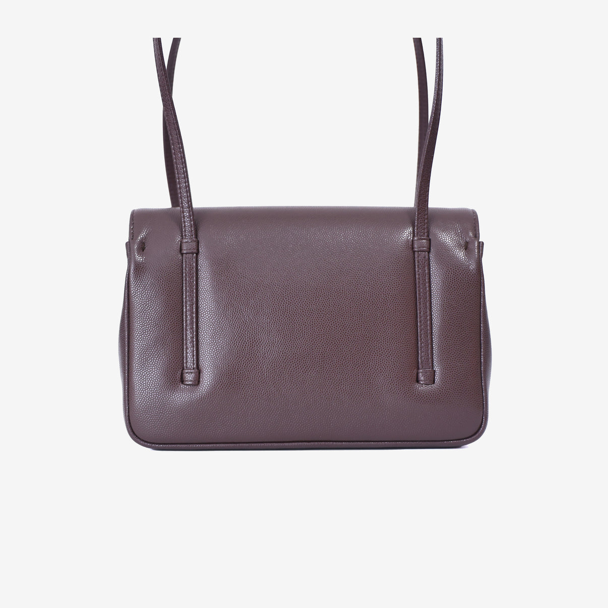 Chanel 26P Preppy Flap Small Bag in Brown Calfskin Leather with Gold Hardware back view